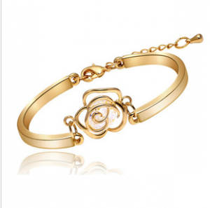 Gold Plated Rose Bracelet